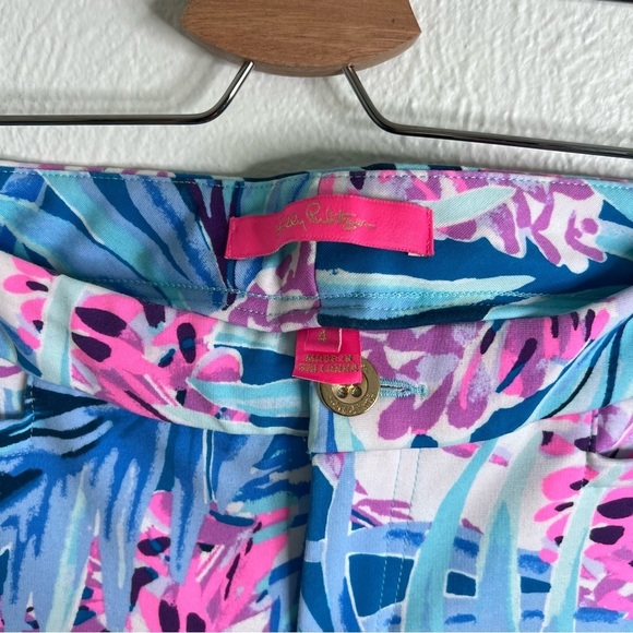 Lilly Pulitzer Blue Pink Mr. Peacock Tweethearts Kelly Knit Skinny Ankle Pant 4 - Picture 5 of 10